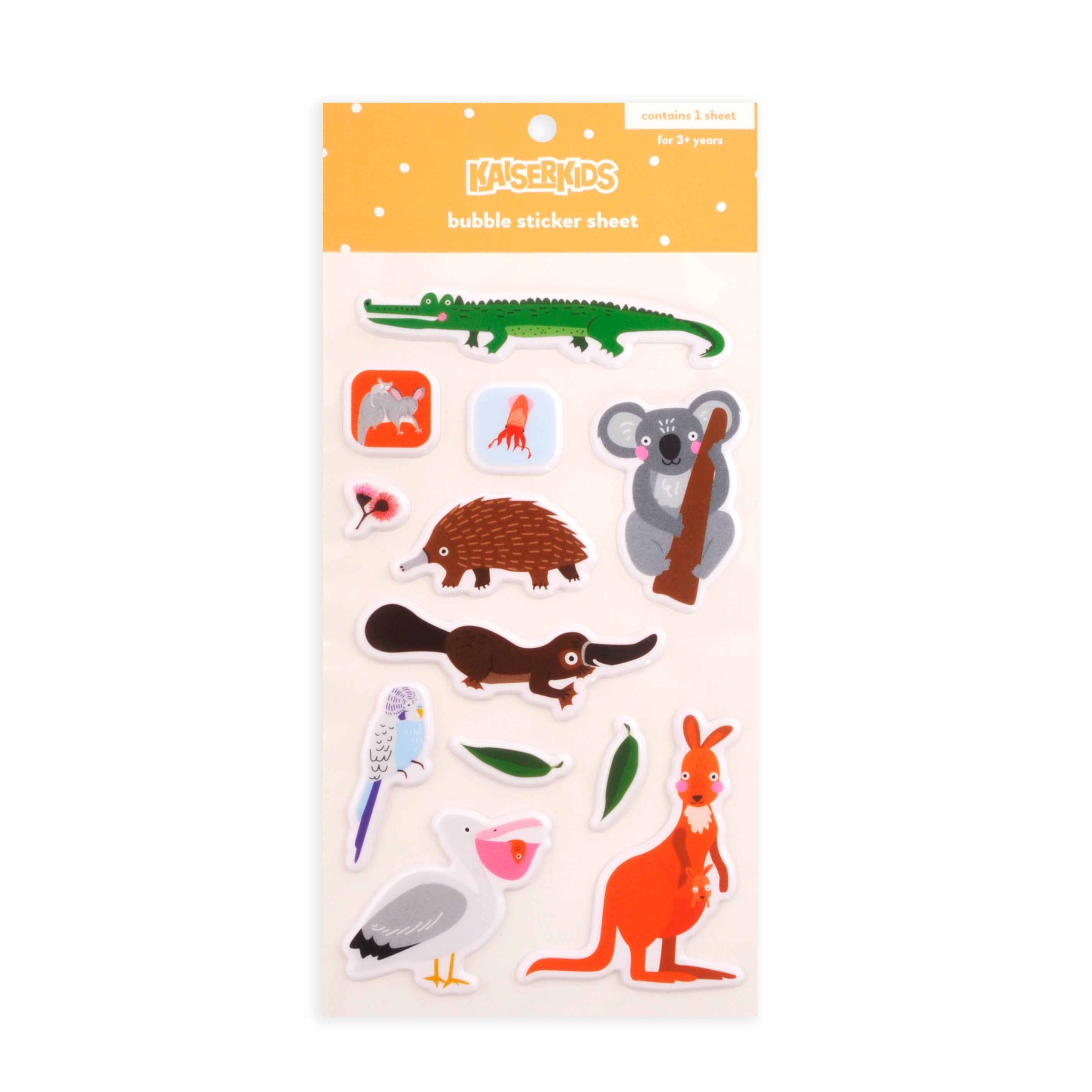 Kaiser Creative Club - Kids Sticker Sheet Bubble - AUSSIE